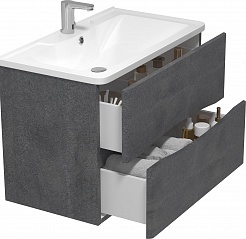 Водолей Мебель для ванной Adel 80 подвесная серый камень – фотография-3